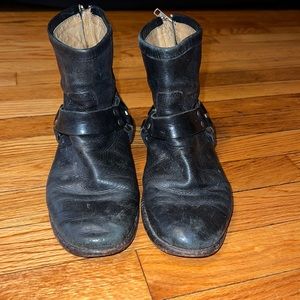 Previously loved Frye motorcycle boots with back zipper
